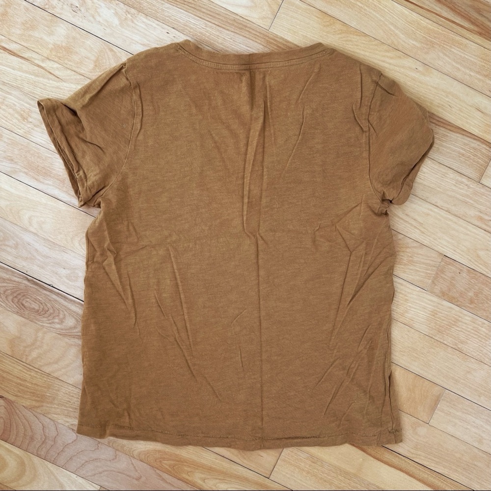 Madewell Whisper Cotton V-Neck Tee Mustard - Size S - Picture 3 of 3